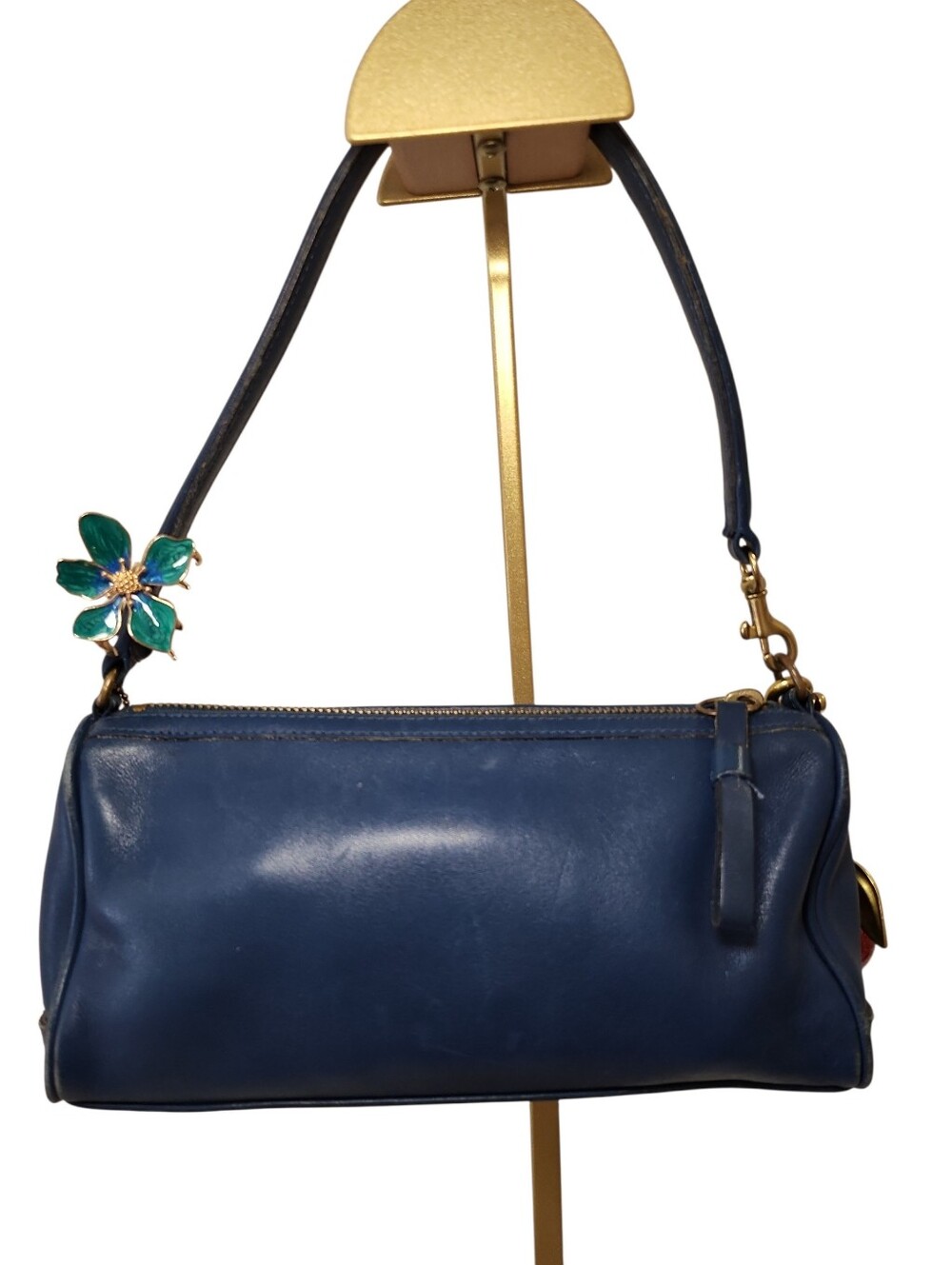 Coach Y2K Penelope Demi baguette handbag front pouch turn-lock closure Blue - Picture 3 of 5